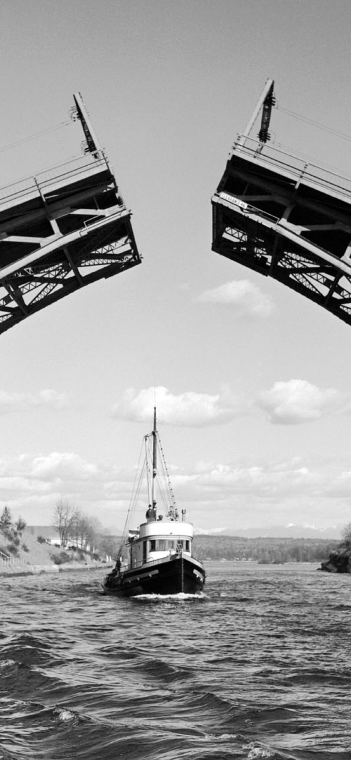 Boat And Bridge wallpaper 1170x2532