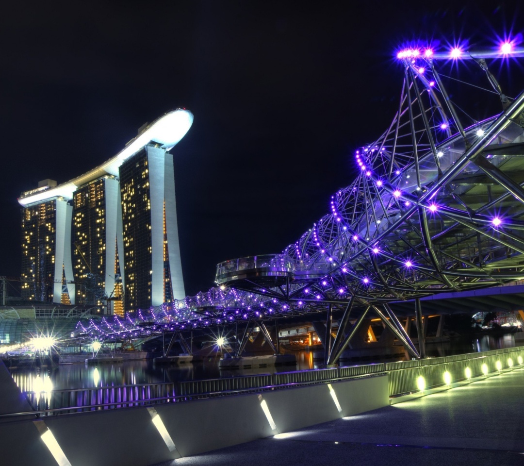Fondo de pantalla Helix Bridge in Singapore 1080x960