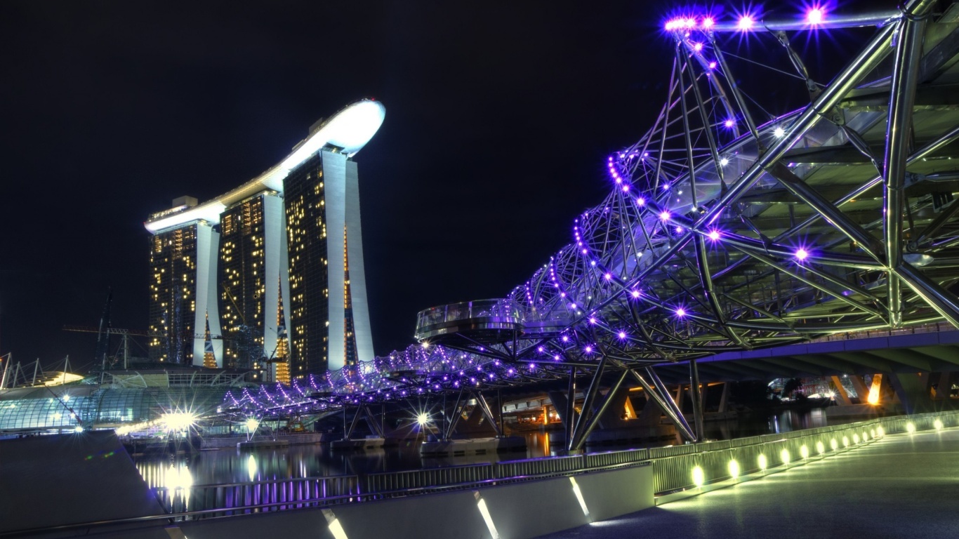 Screenshot №1 pro téma Helix Bridge in Singapore 1366x768