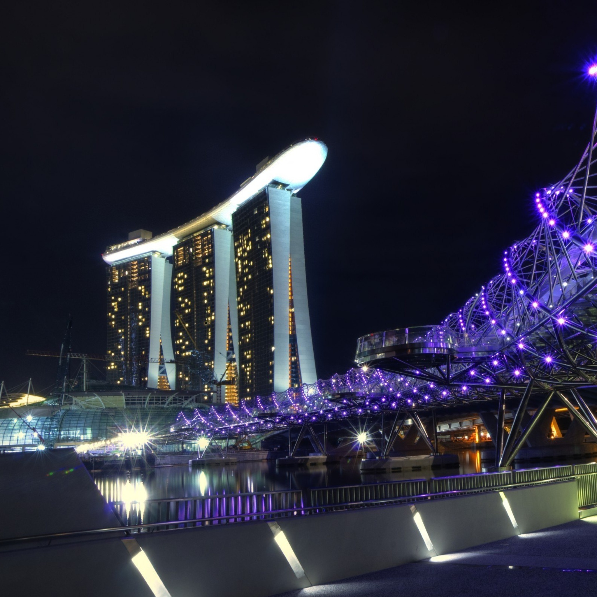 Fondo de pantalla Helix Bridge in Singapore 2048x2048