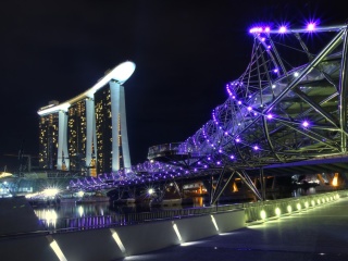 Das Helix Bridge in Singapore Wallpaper 320x240