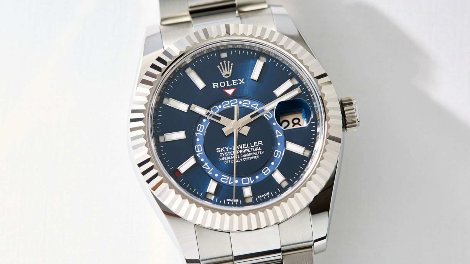 Fondo de pantalla Rolex Sky Dweller Steel 1600x900