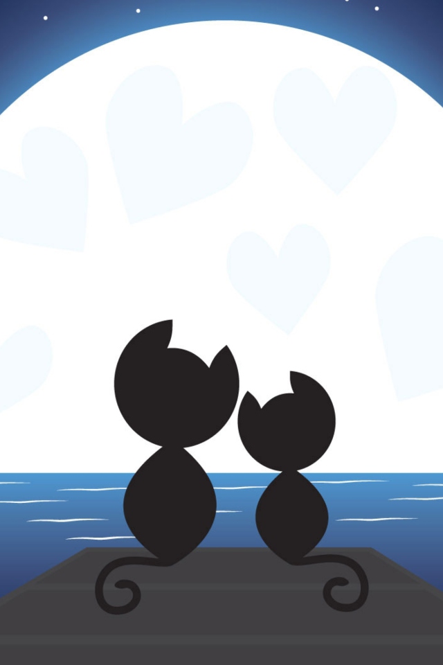 Cats In Love wallpaper 640x960