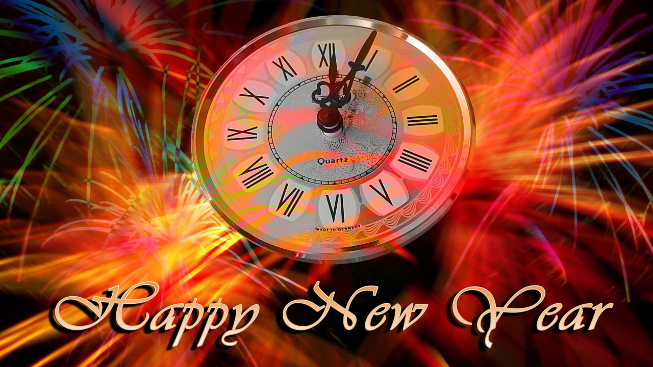 Fondo de pantalla Happy New Year Clock 1280x720