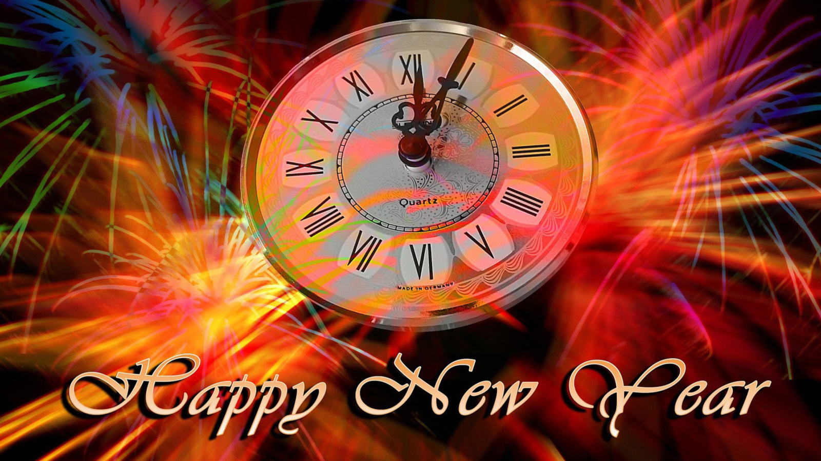 Happy New Year Clock wallpaper 1600x900