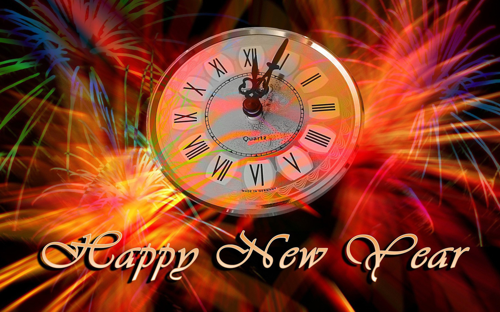 Happy New Year Clock wallpaper 1680x1050