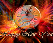 Happy New Year Clock wallpaper 176x144