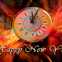 Das Happy New Year Clock Wallpaper 208x208