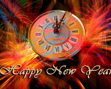 Das Happy New Year Clock Wallpaper 220x176