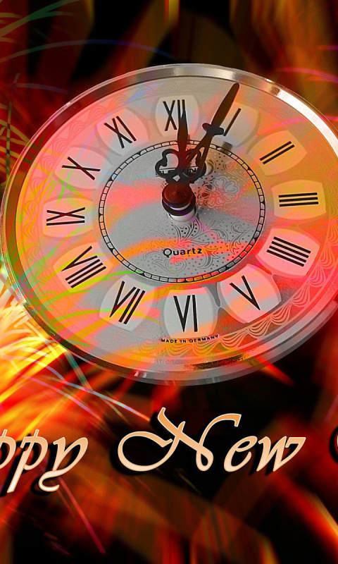 Fondo de pantalla Happy New Year Clock 480x800