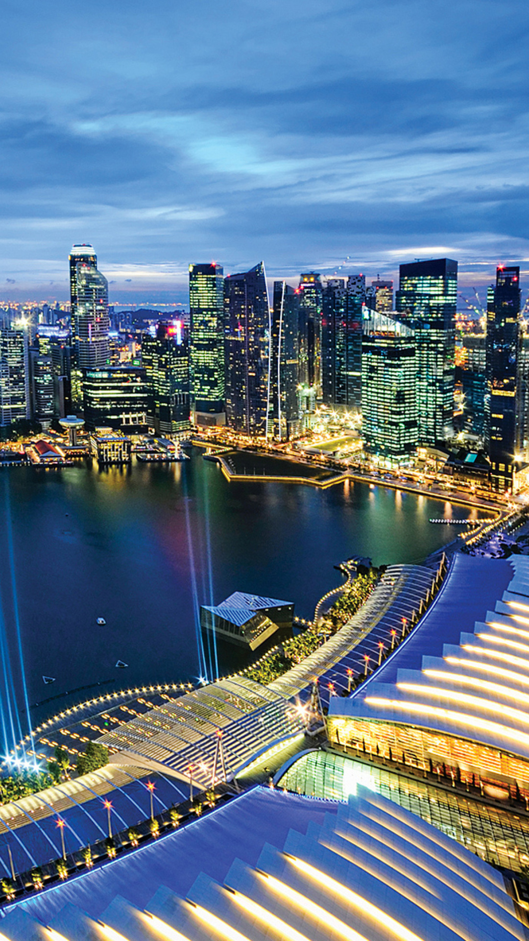Sfondi Singapore evening cityscape 1080x1920