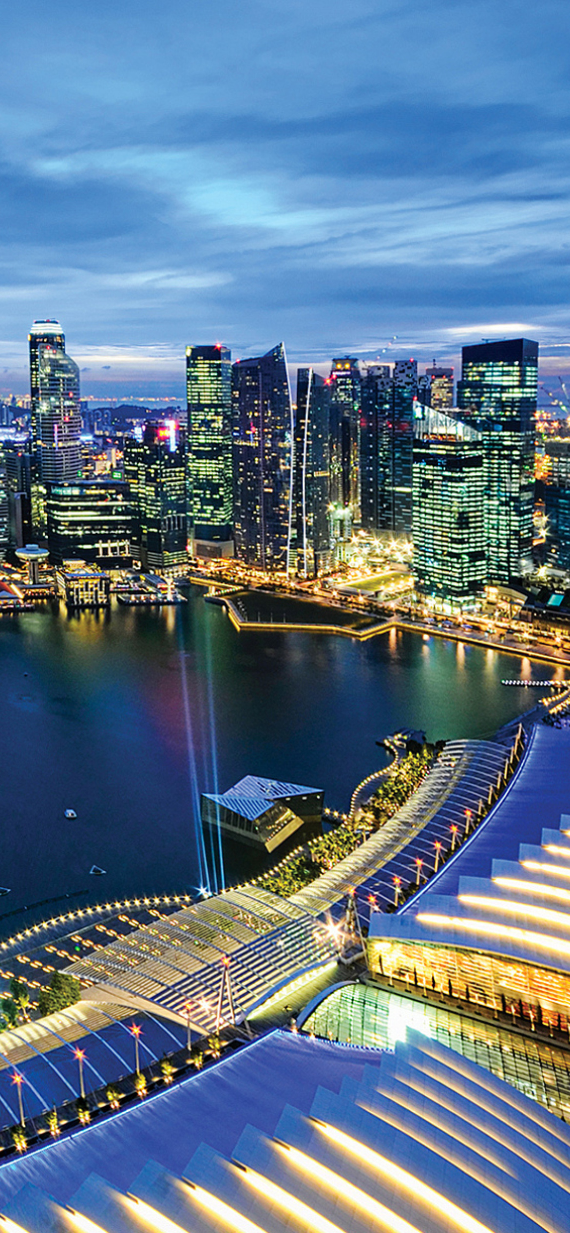 Обои Singapore evening cityscape 1170x2532