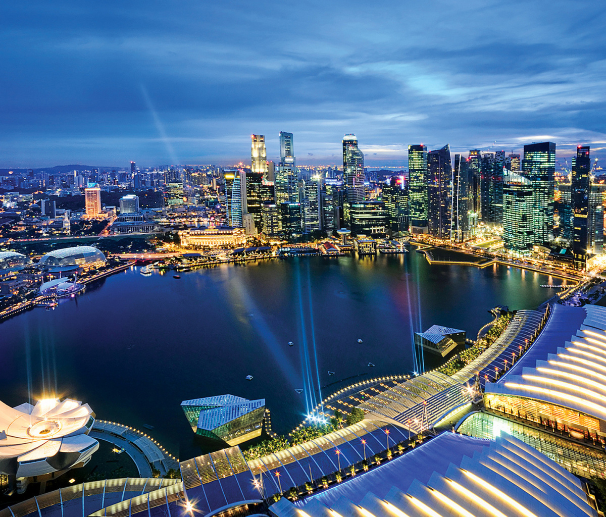 Das Singapore evening cityscape Wallpaper 1200x1024