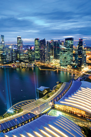 Singapore evening cityscape wallpaper 320x480