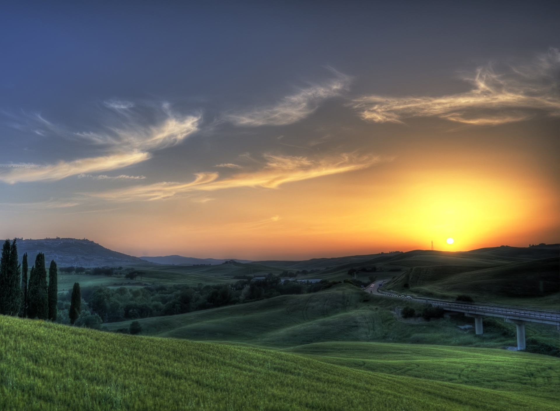 Обои Sunset In Tuscany 1920x1408