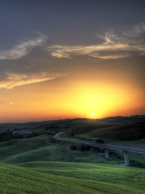 Sunset In Tuscany wallpaper 480x640