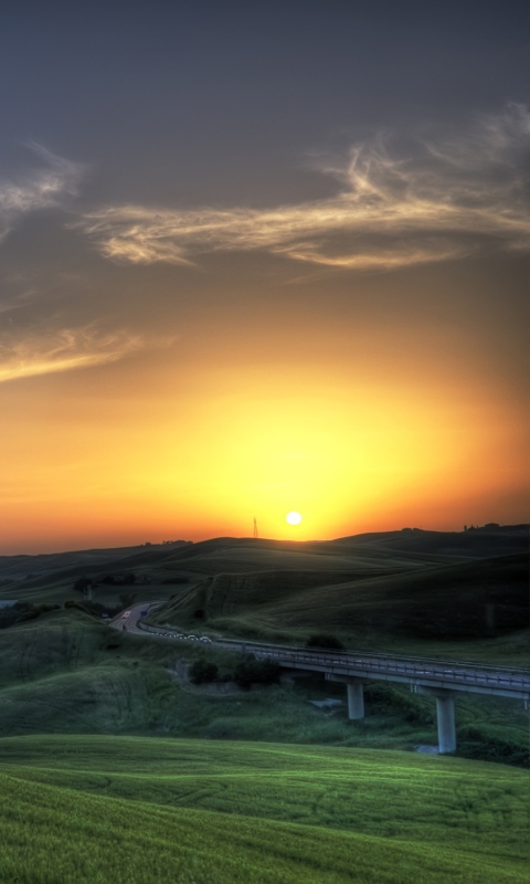 Sunset In Tuscany wallpaper 480x800