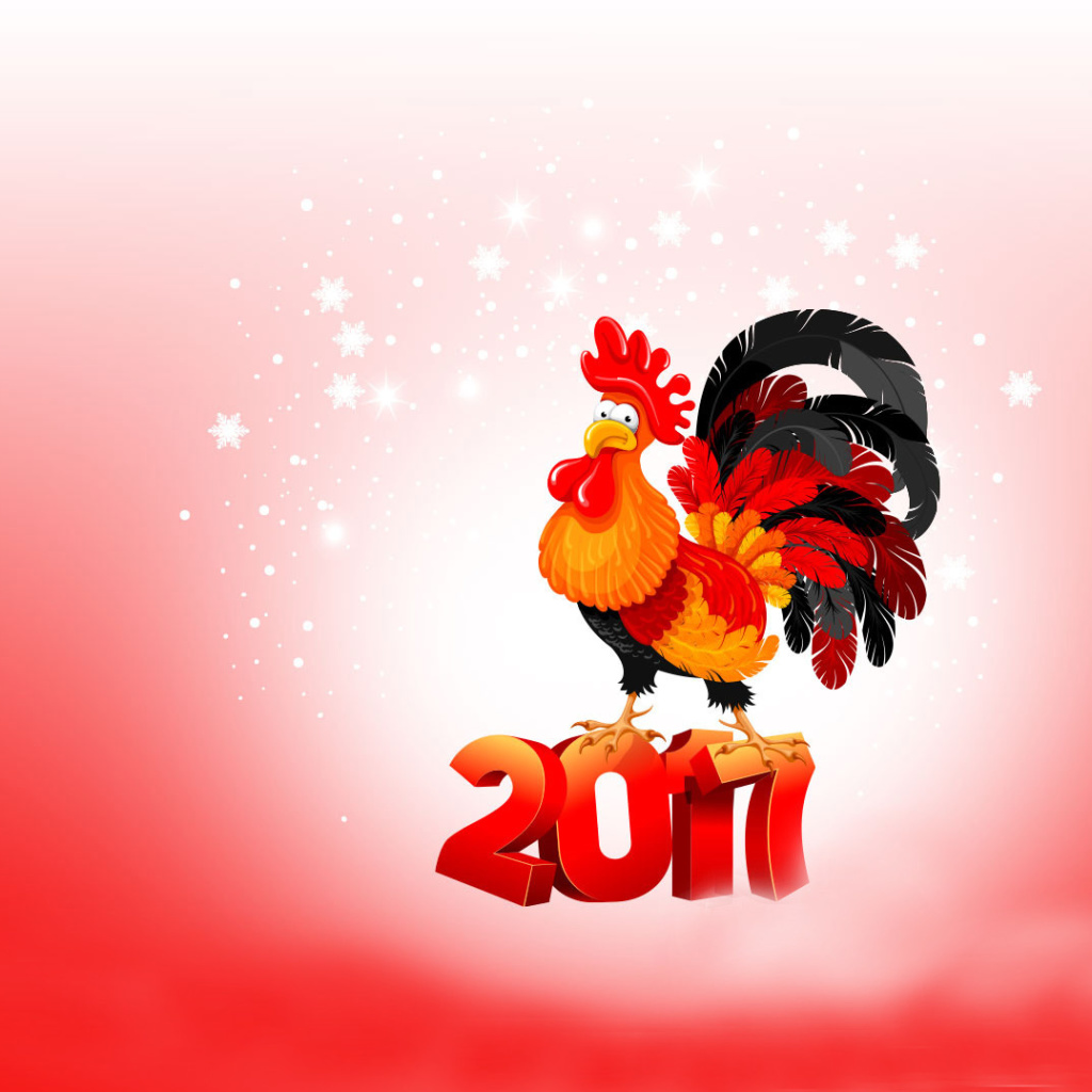 Das 2017 New Year of Cock Wallpaper 1024x1024