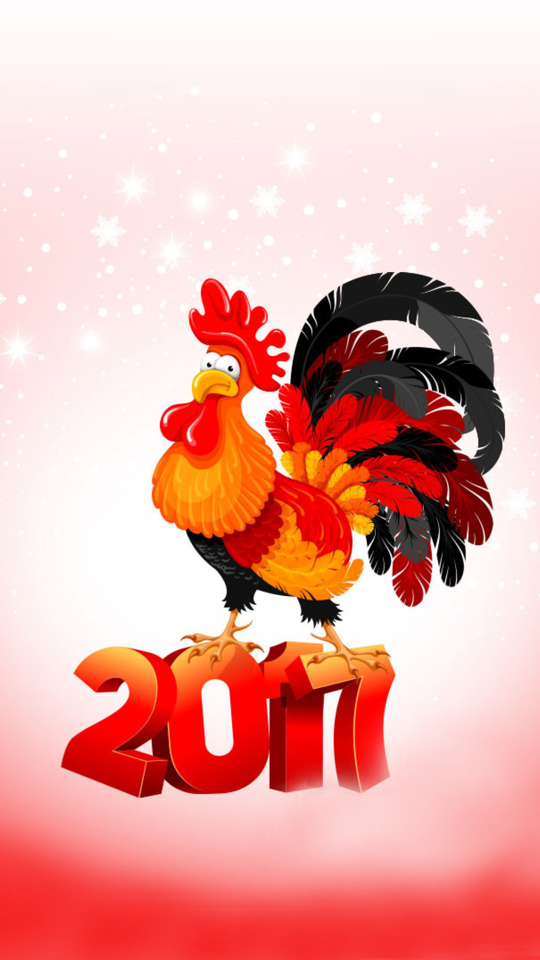 2017 New Year of Cock wallpaper 1080x1920