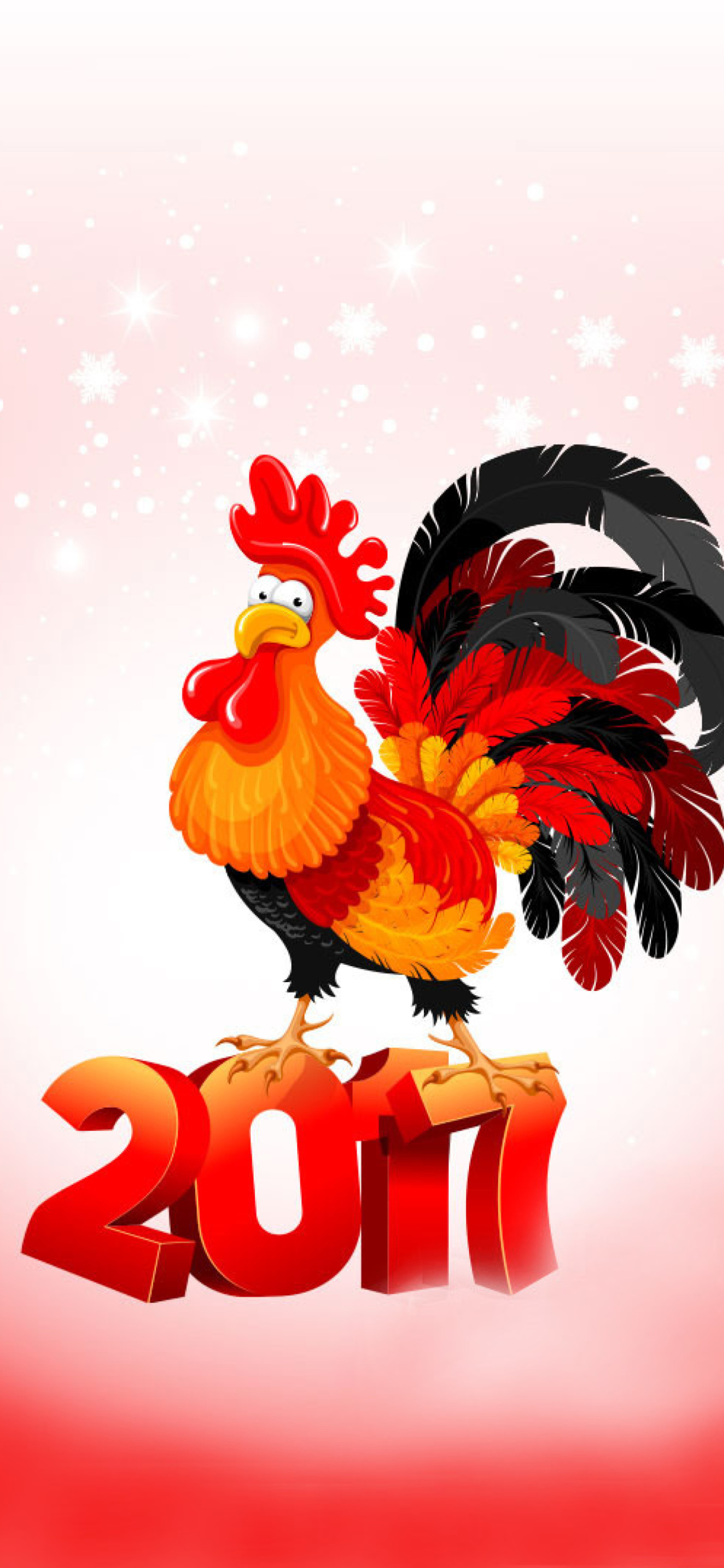 2017 New Year of Cock wallpaper 1170x2532
