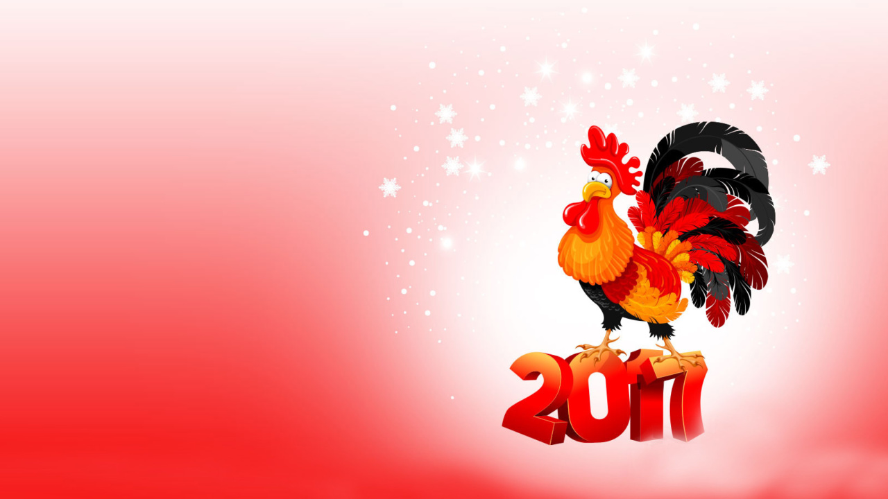 Fondo de pantalla 2017 New Year of Cock 1280x720