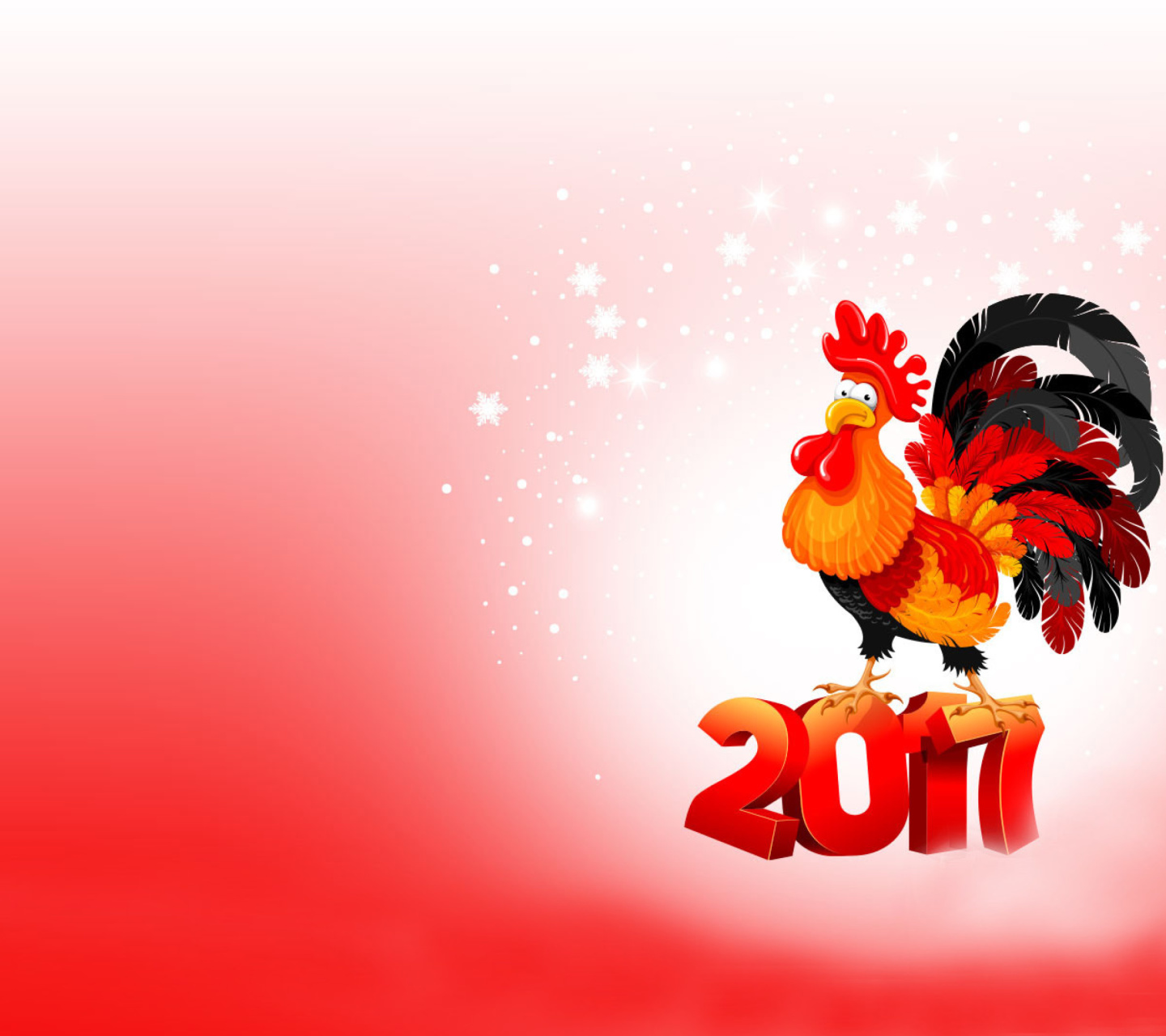 2017 New Year of Cock wallpaper 1440x1280