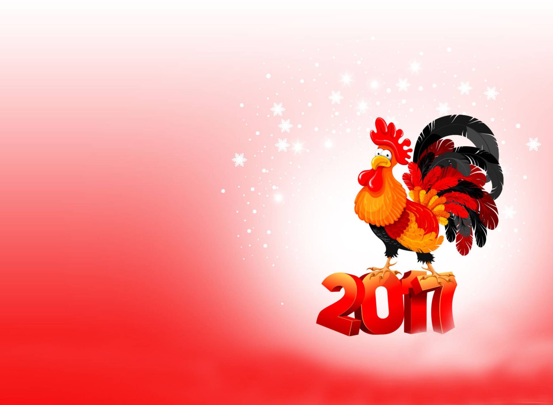 Обои 2017 New Year of Cock 1920x1408