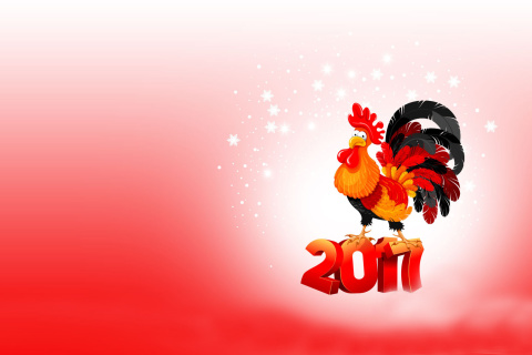 Fondo de pantalla 2017 New Year of Cock 480x320