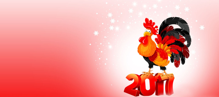 Fondo de pantalla 2017 New Year of Cock 720x320