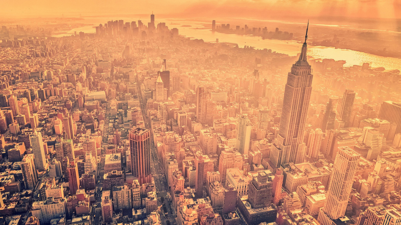 New York City Aerial View screenshot #1 1366x768