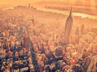 Обои New York City Aerial View 320x240
