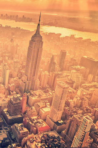 New York City Aerial View wallpaper 320x480