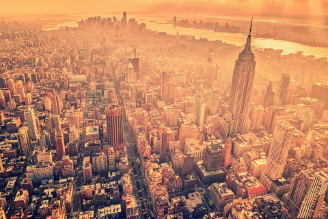 Das New York City Aerial View Wallpaper 480x320