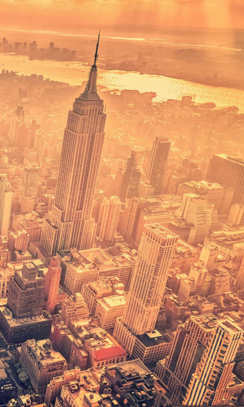 Das New York City Aerial View Wallpaper 480x800