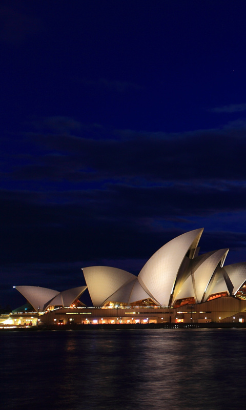 Обои Opera house on Harbour Bridge in Sydney 480x800