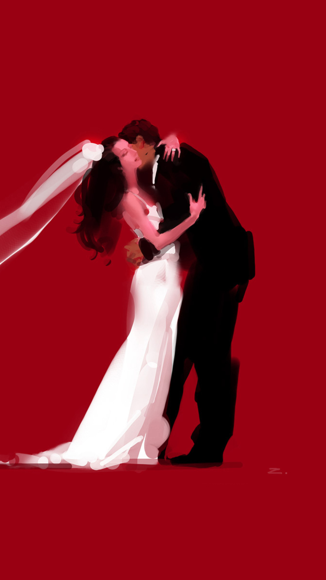 Bride And Groom Hug wallpaper 1080x1920