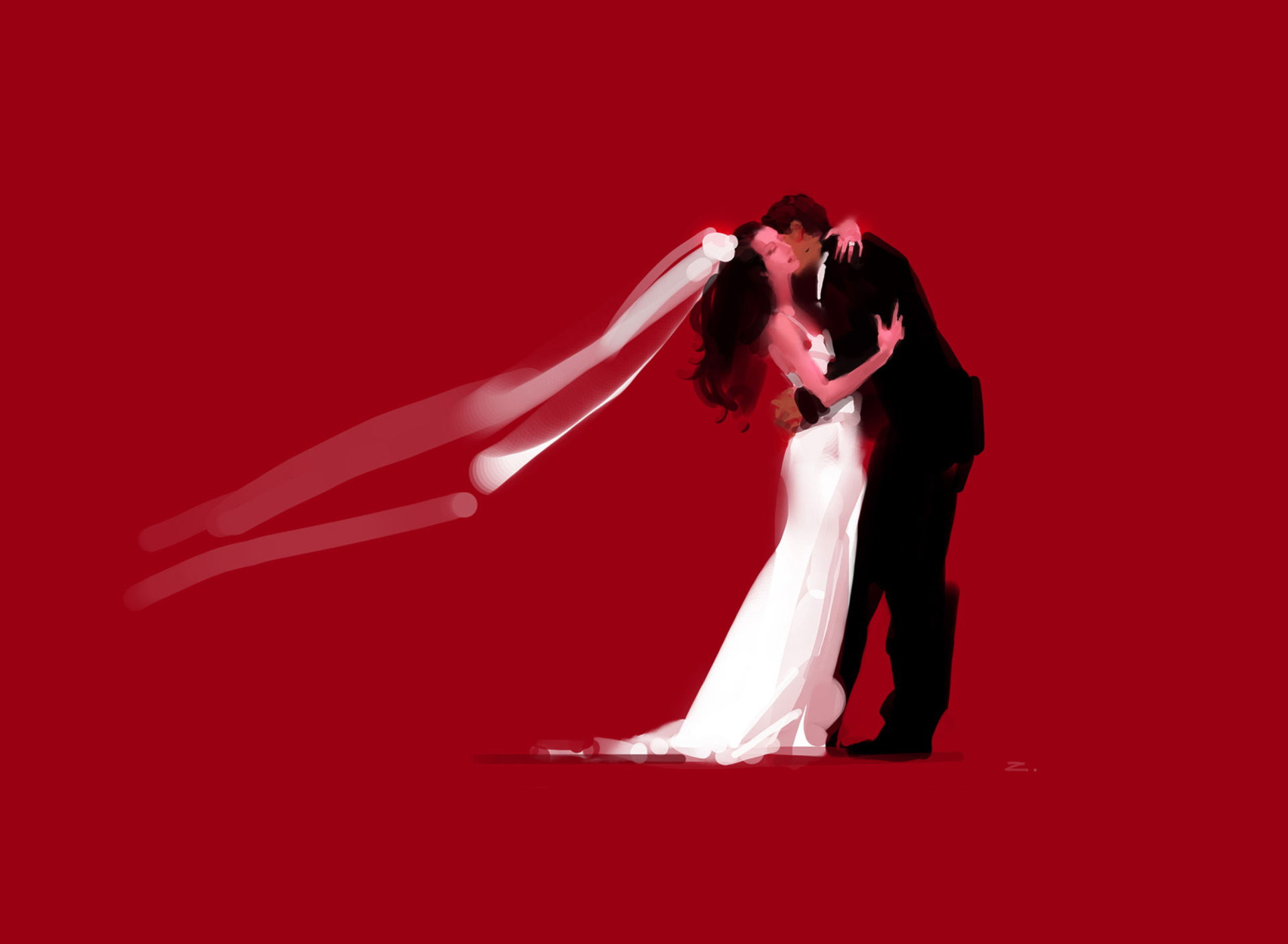 Bride And Groom Hug wallpaper 1920x1408