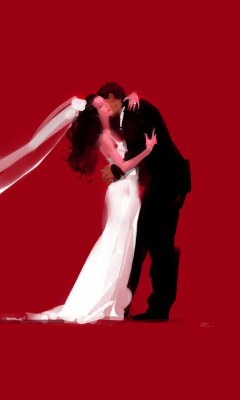 Sfondi Bride And Groom Hug 240x400