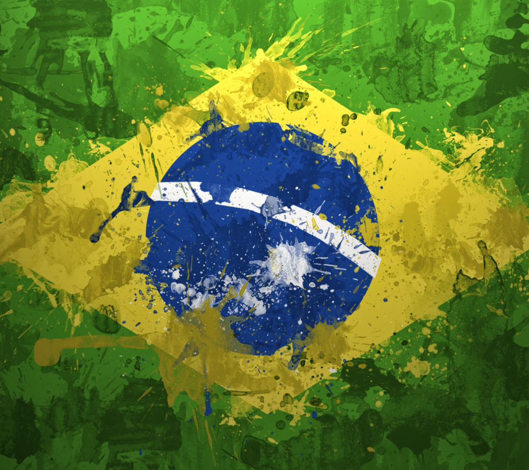Das Brazil Flag Wallpaper 1080x960