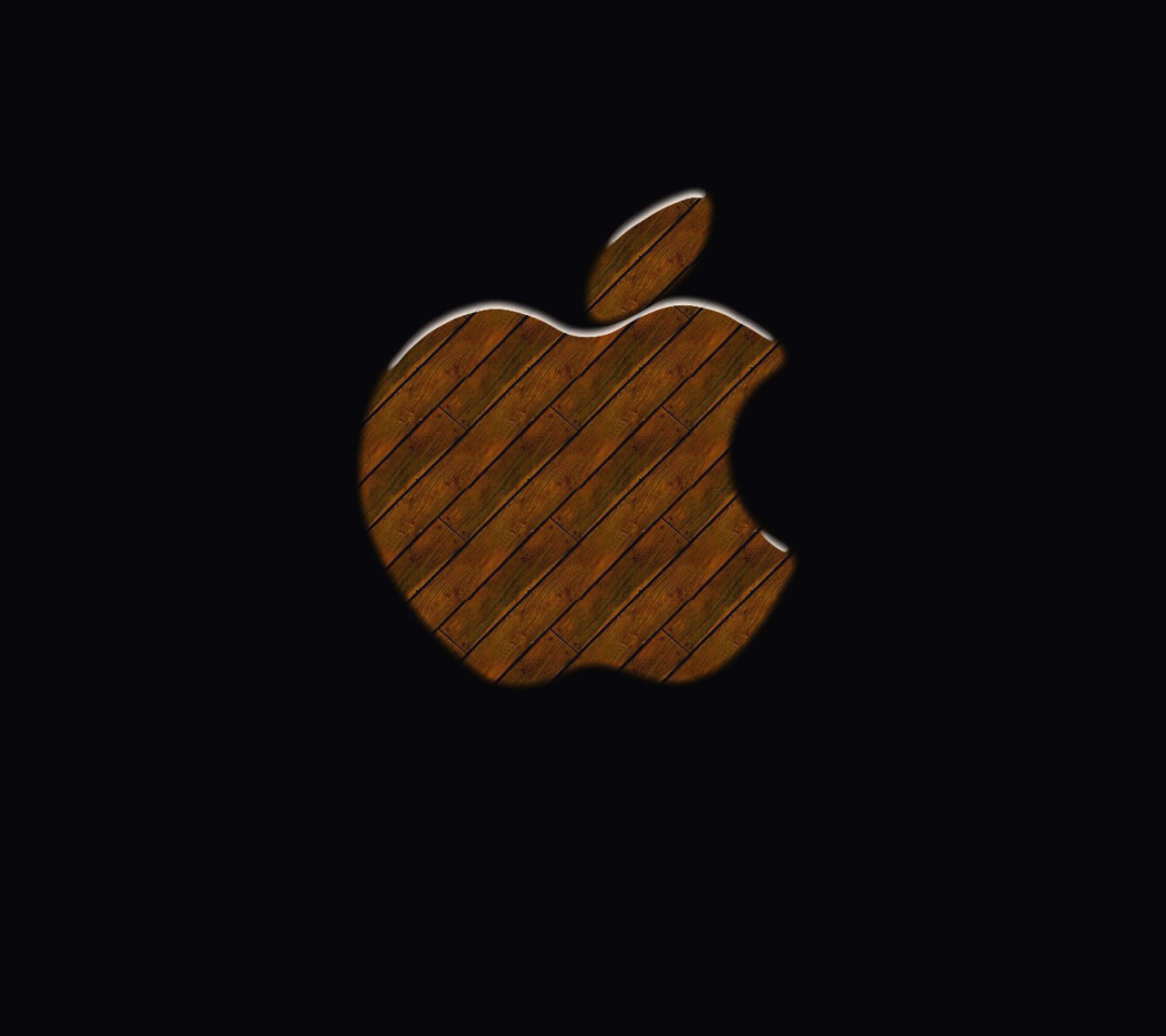 Das Apple Wooden Logo Wallpaper 1080x960