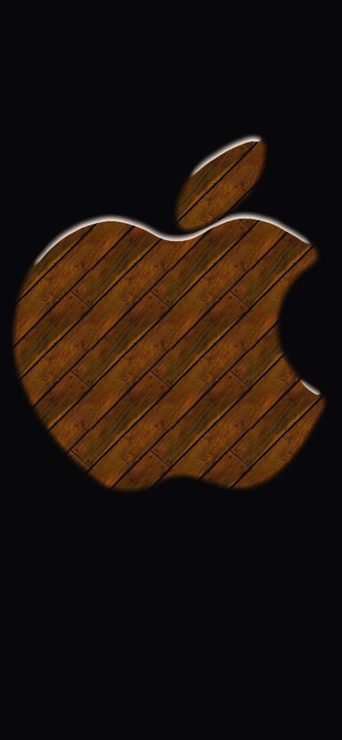 Das Apple Wooden Logo Wallpaper 1170x2532