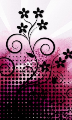 Das Vector Flowers Wallpaper 240x400