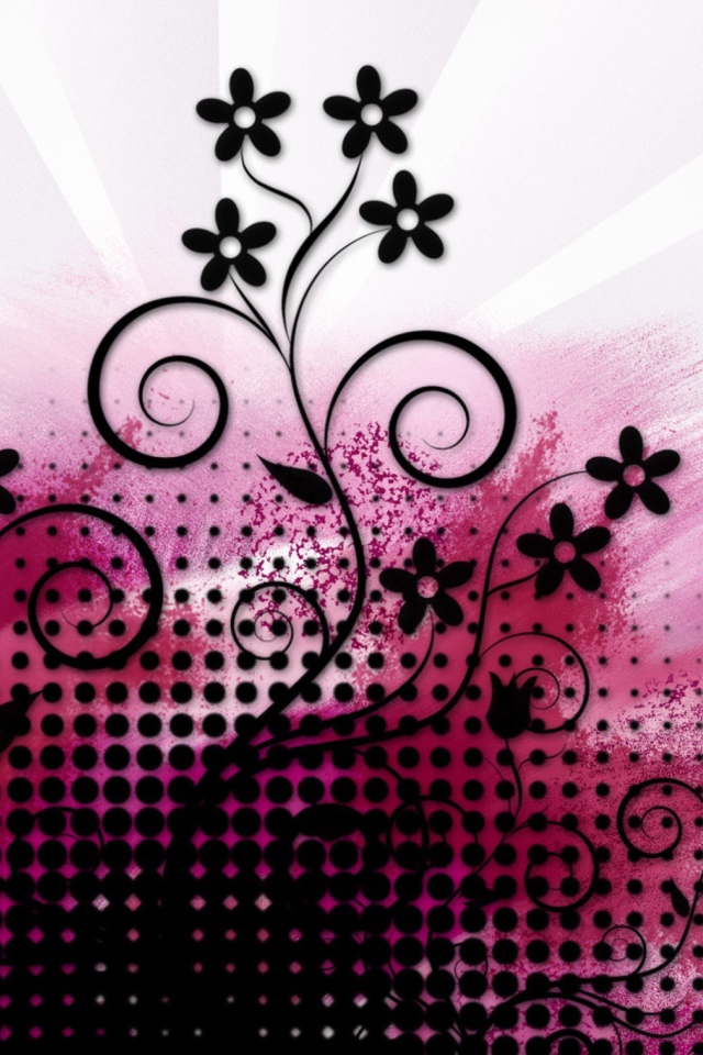 Обои Vector Flowers 640x960