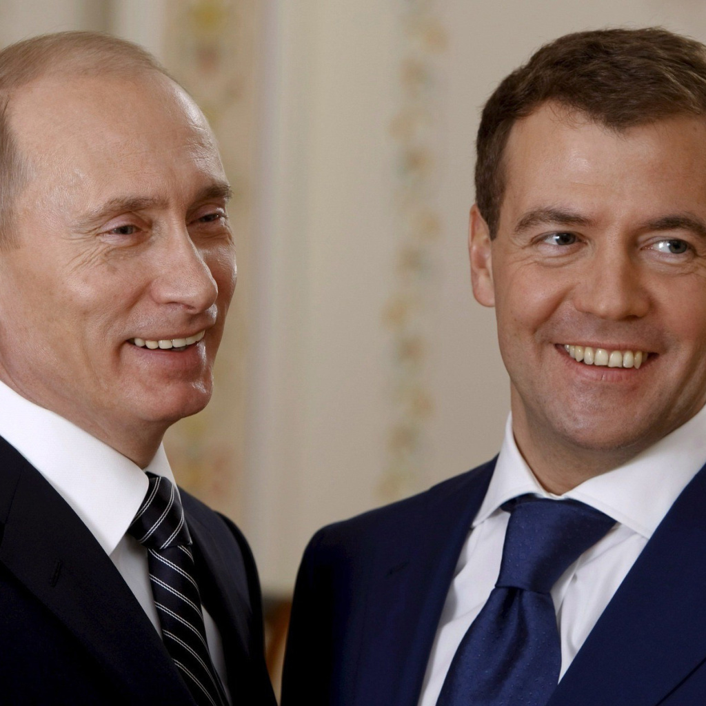 Das Vladimir Putin Russian President and Dmitry Medvedev Wallpaper 1024x1024