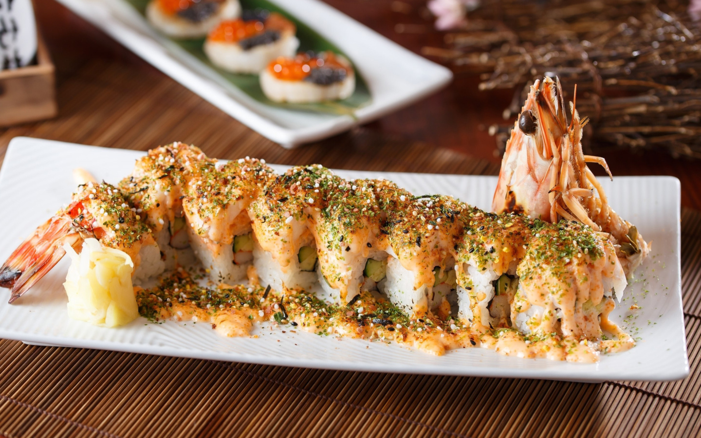 Screenshot №1 pro téma Sushi with shrimp 1440x900