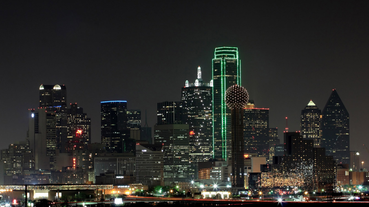 Screenshot №1 pro téma Texas, Dallas Night Skyline 1280x720