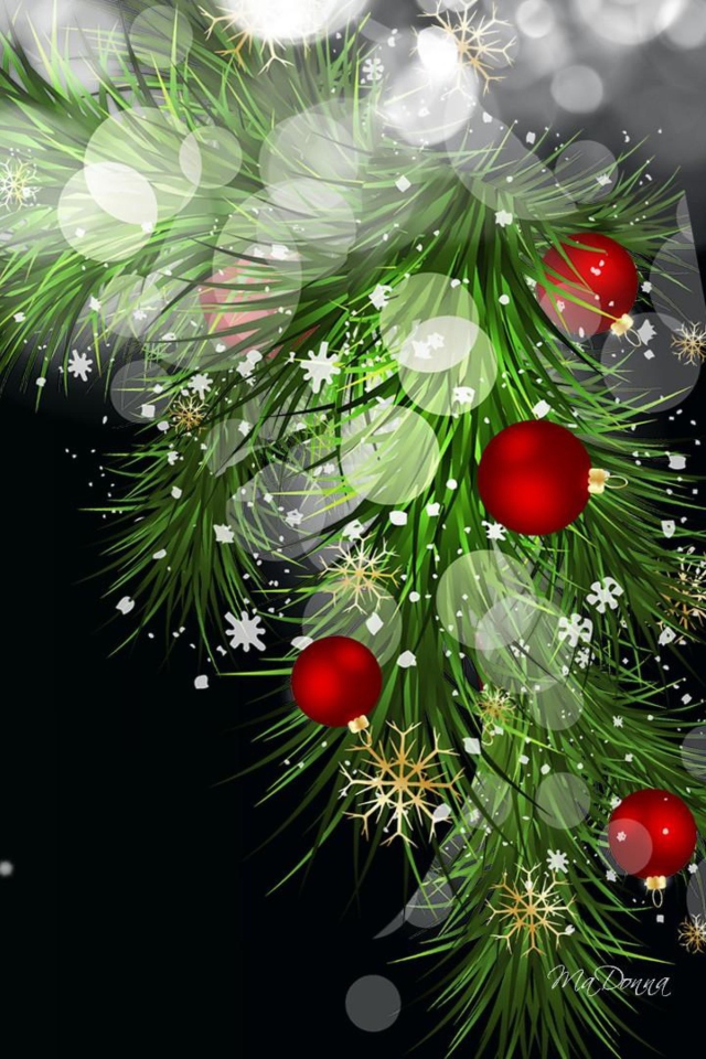 Bright Christmas wallpaper 640x960