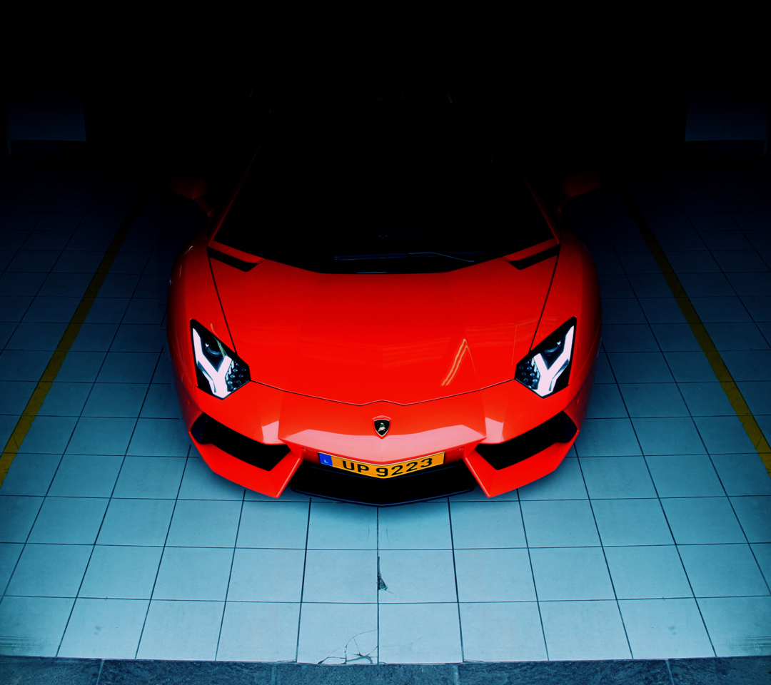 Red Lamborghini Aventador wallpaper 1080x960