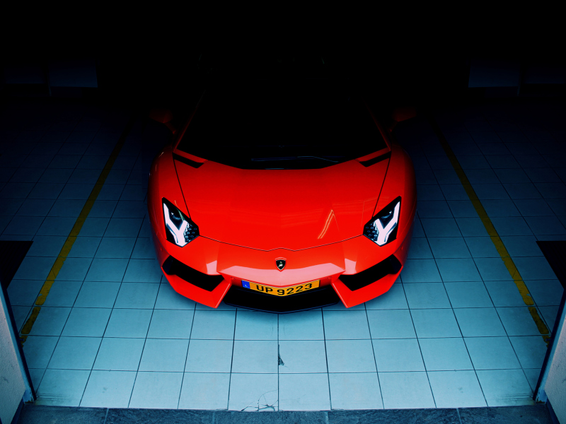 Das Red Lamborghini Aventador Wallpaper 800x600