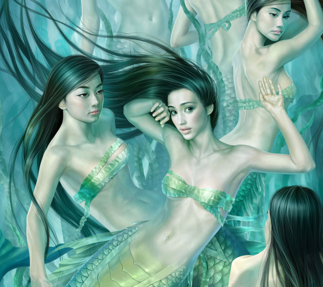 Das Fantasy Mermaids Wallpaper 1080x960